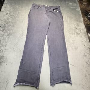 Levi's 505 Jeans Womens 32 Blue Straight Distressed Frayed Hem Dark Wash